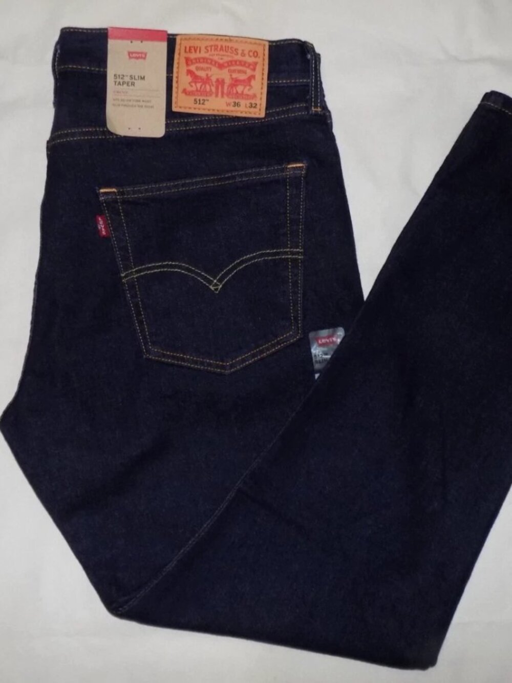 Levi's 512 Slim Taper Men's Stretch Denim Jeans Pants Dark Blue 36X32, NWT